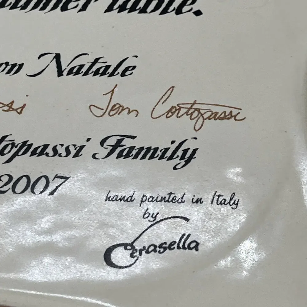 2007 Cortopassi Italian Proverb Tile – Hand‑Painted Cerasella Ceramic Trivet